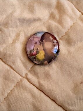 Pokemon Yellow and Pink Decorative Button Art Pin